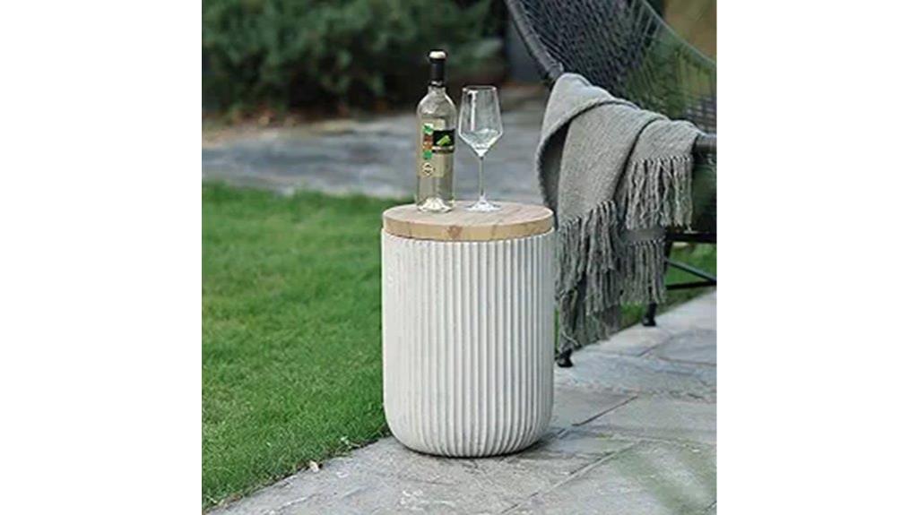outdoor side table with storage