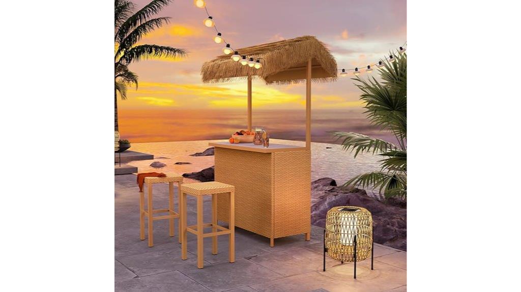 outdoor tiki bar set