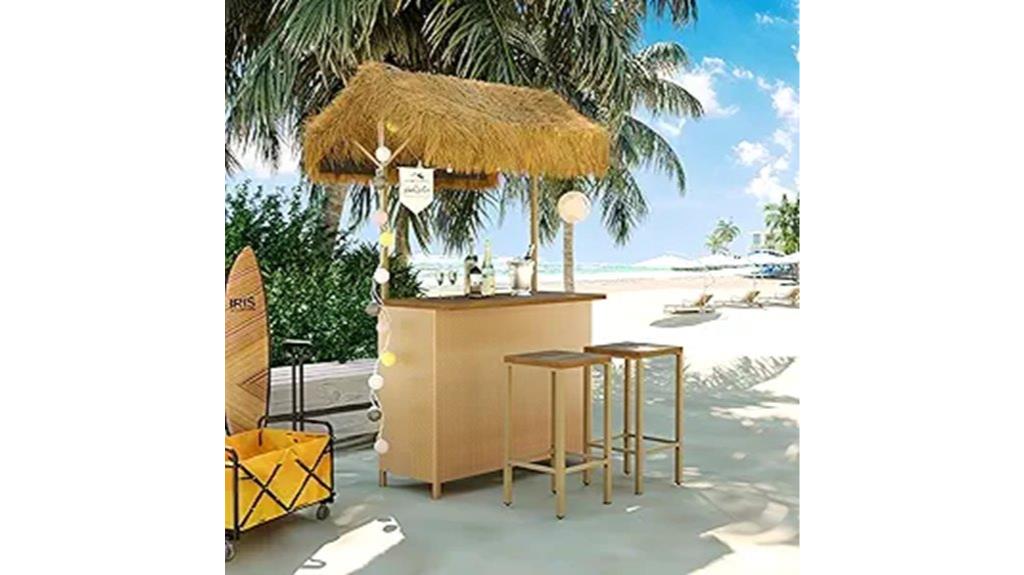 outdoor wicker bar set