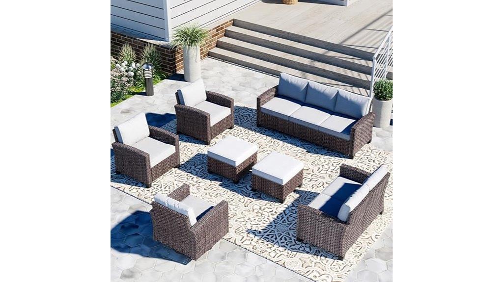 outdoor wicker patio sofa
