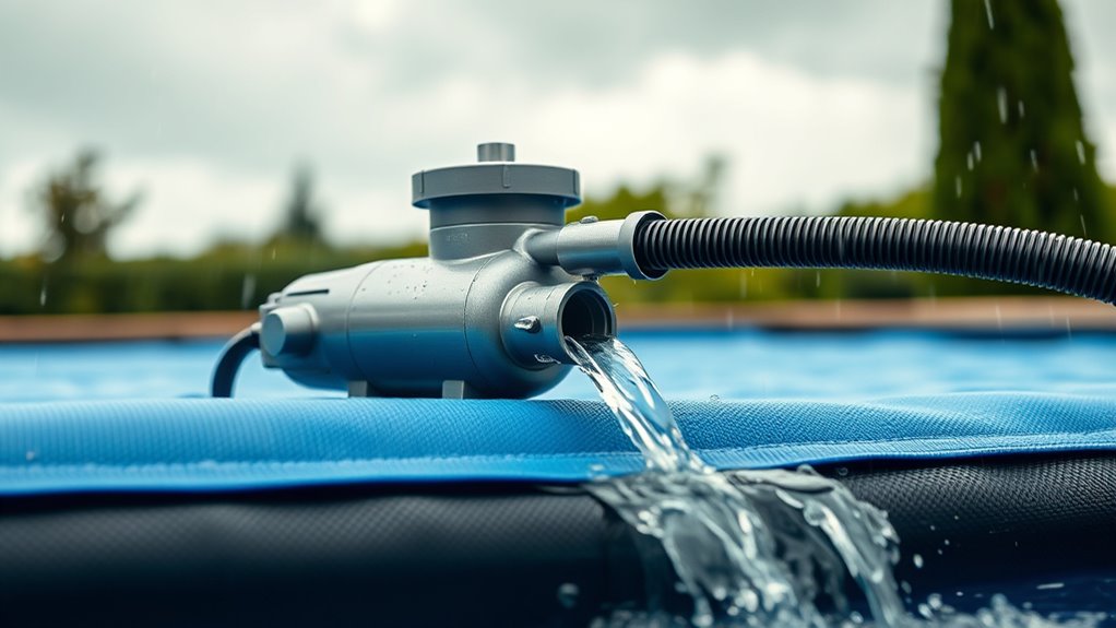 pool cover water removal