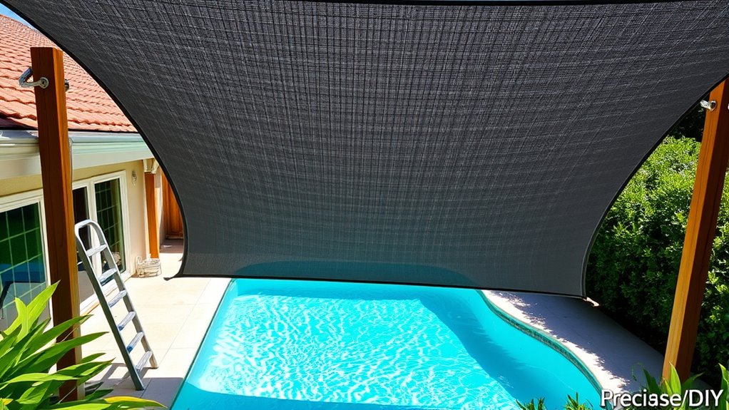 pool deck shade installation