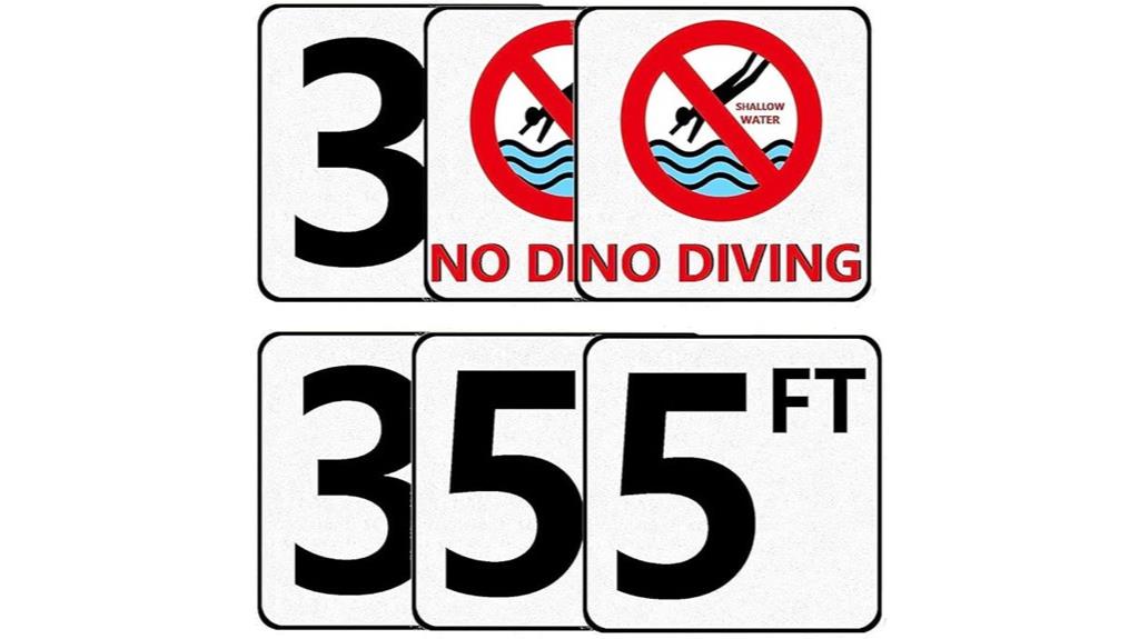 pool depth marker stickers