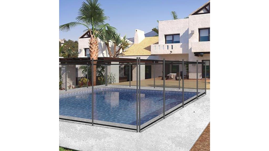 pool fence with mesh
