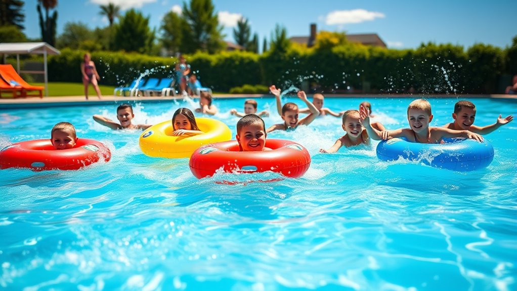 pool floatie relay fun