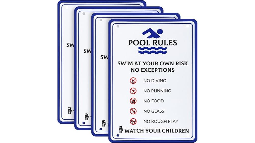 pool rules sign set