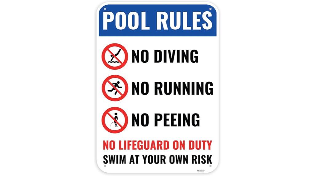 pool rules sign