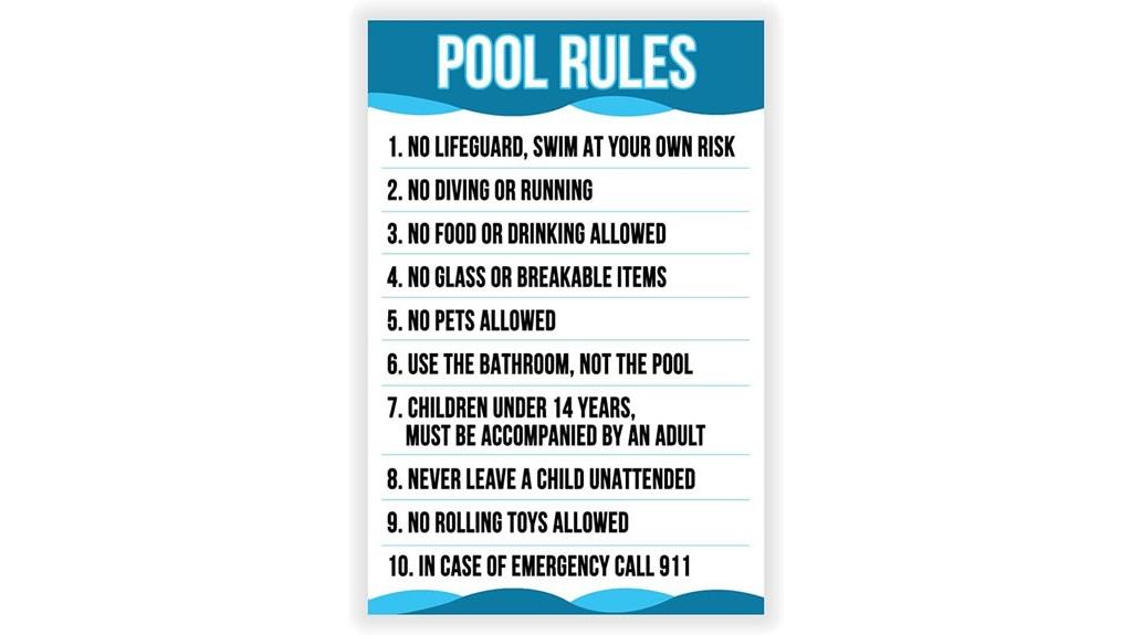 pool safety signage