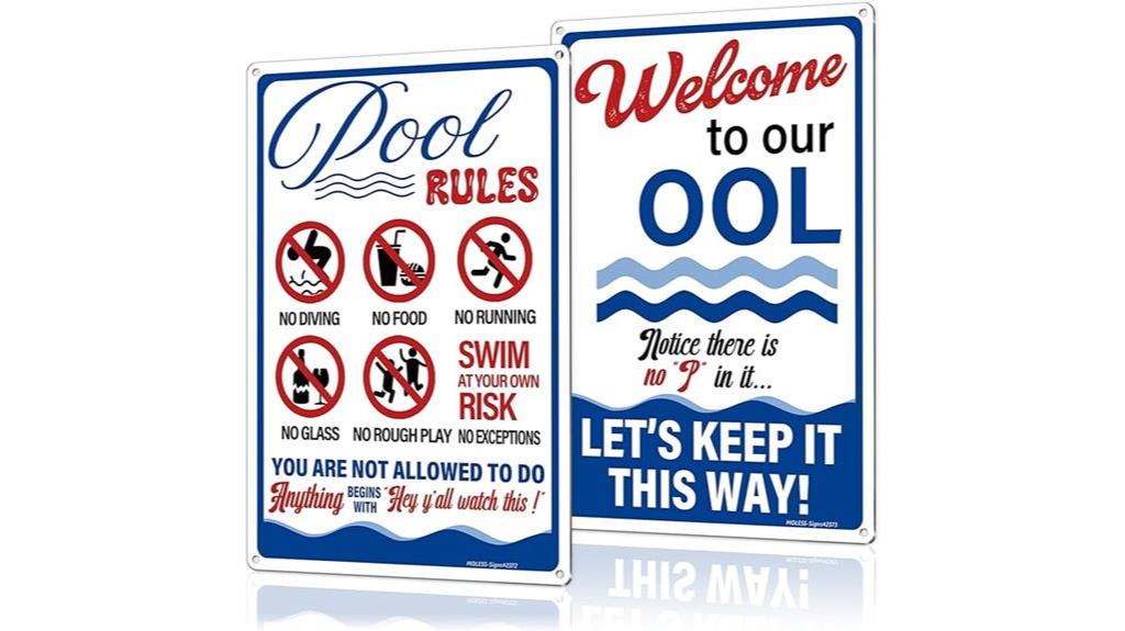 pool signs set