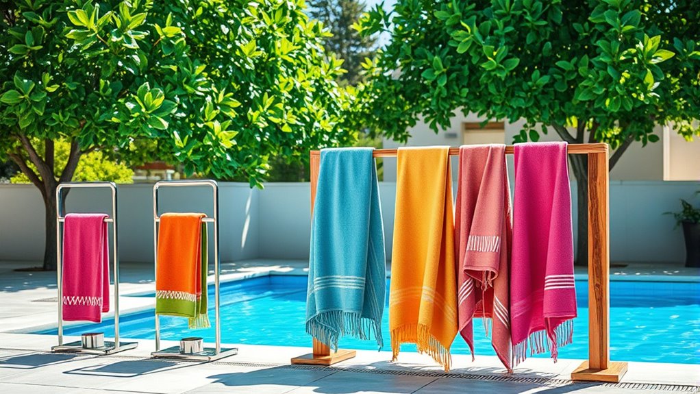 pool towel rack solutions