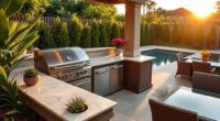 poolside outdoor kitchen grills