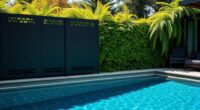 poolside privacy green walls