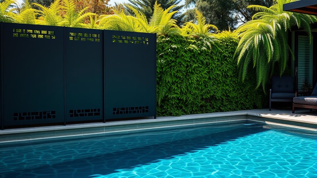 poolside privacy green walls