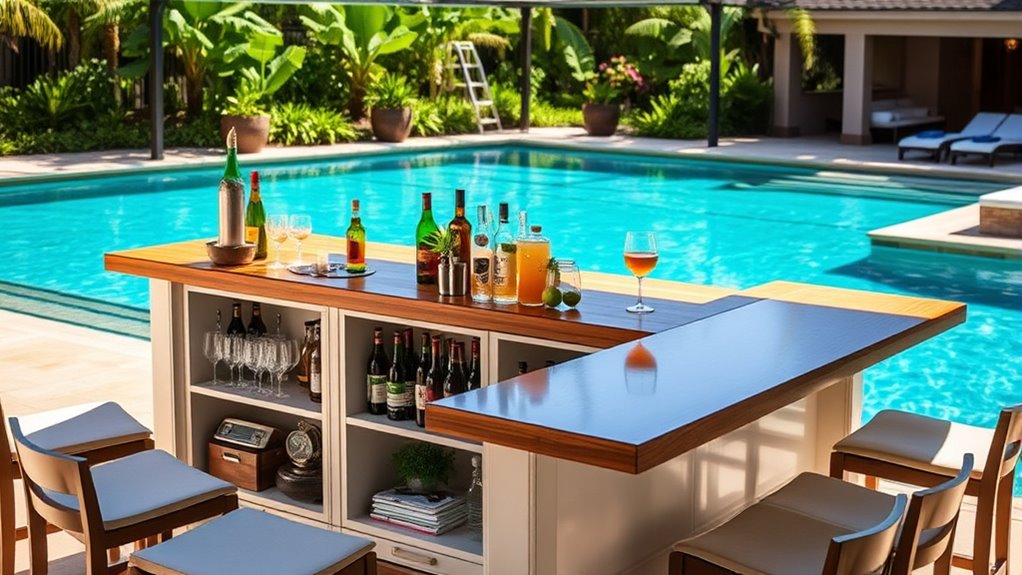 poolside storage organization