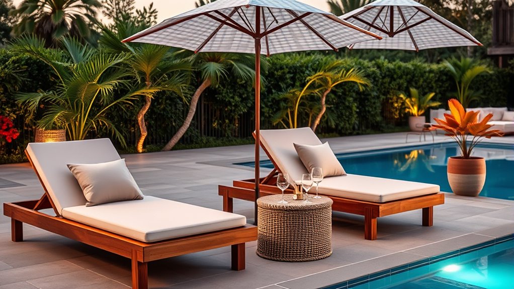 poolside zone organization and decor