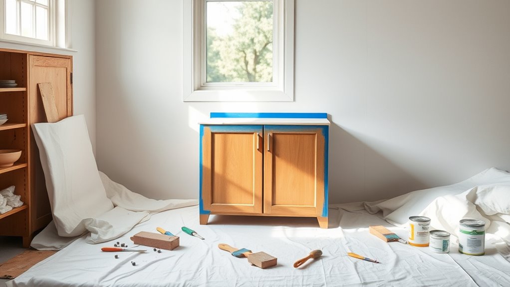 prepare workspace and protect surfaces