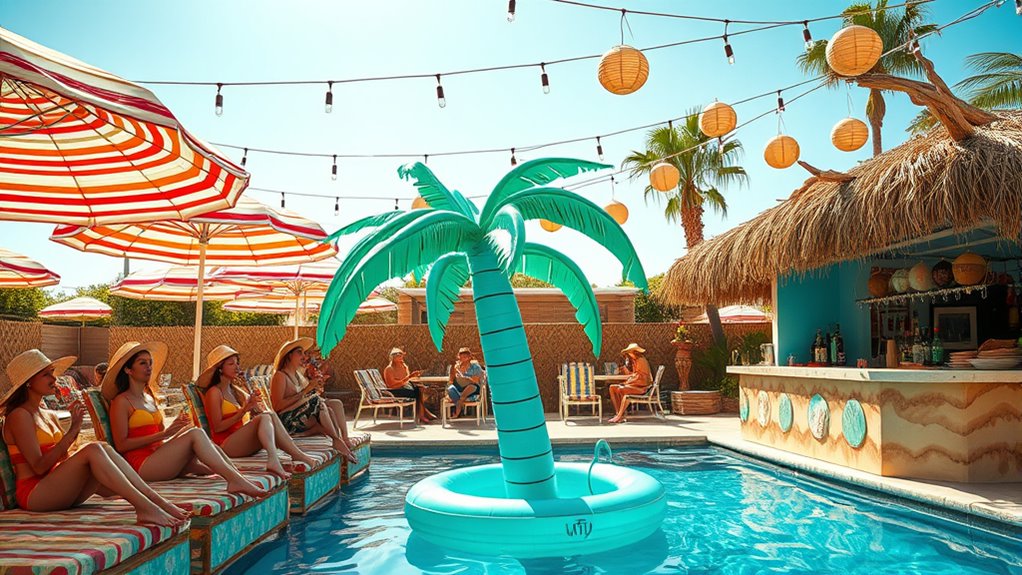 retro seaside party decor