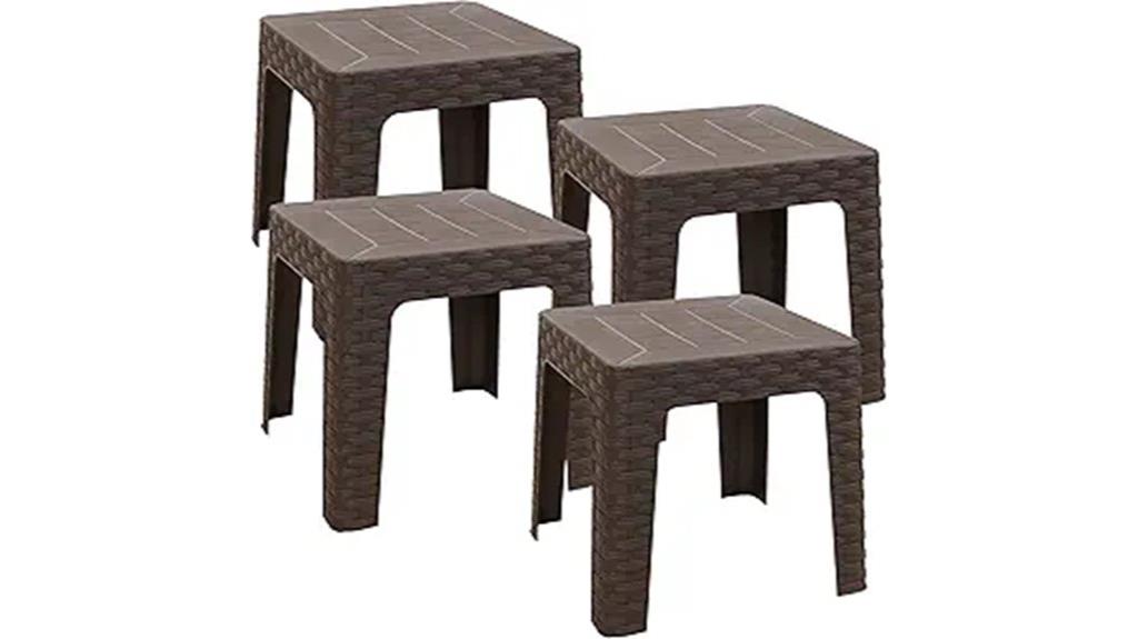 set of four patio tables