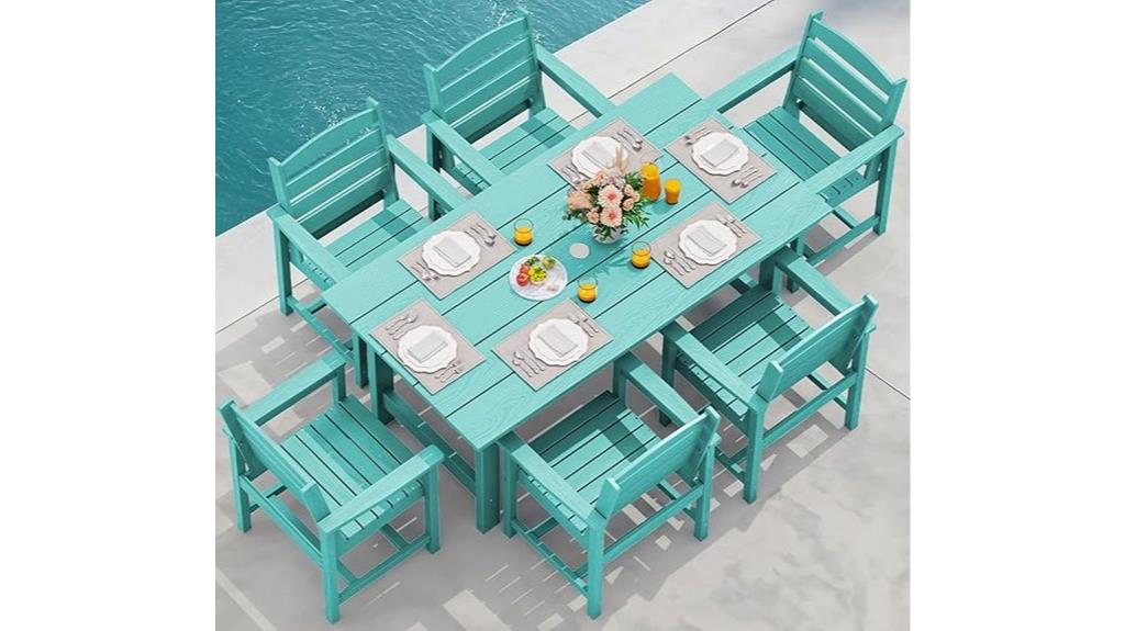 seven piece patio dining set