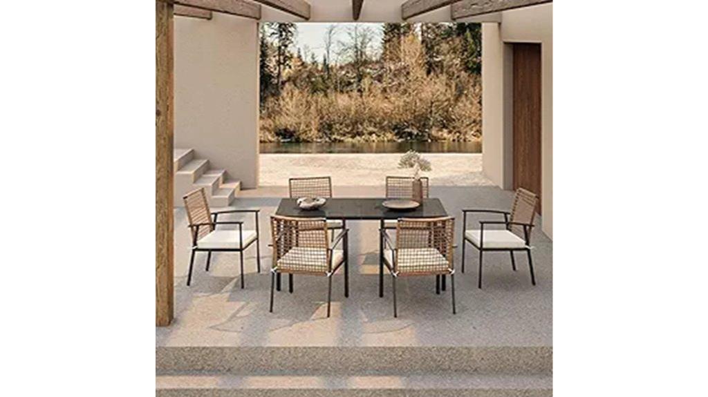 seven piece patio dining set