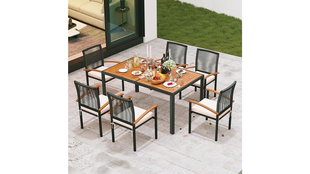 seven piece patio furniture