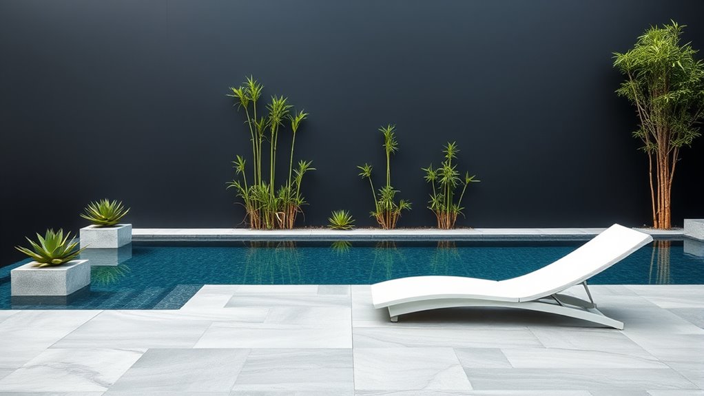 sleek minimalist poolside design