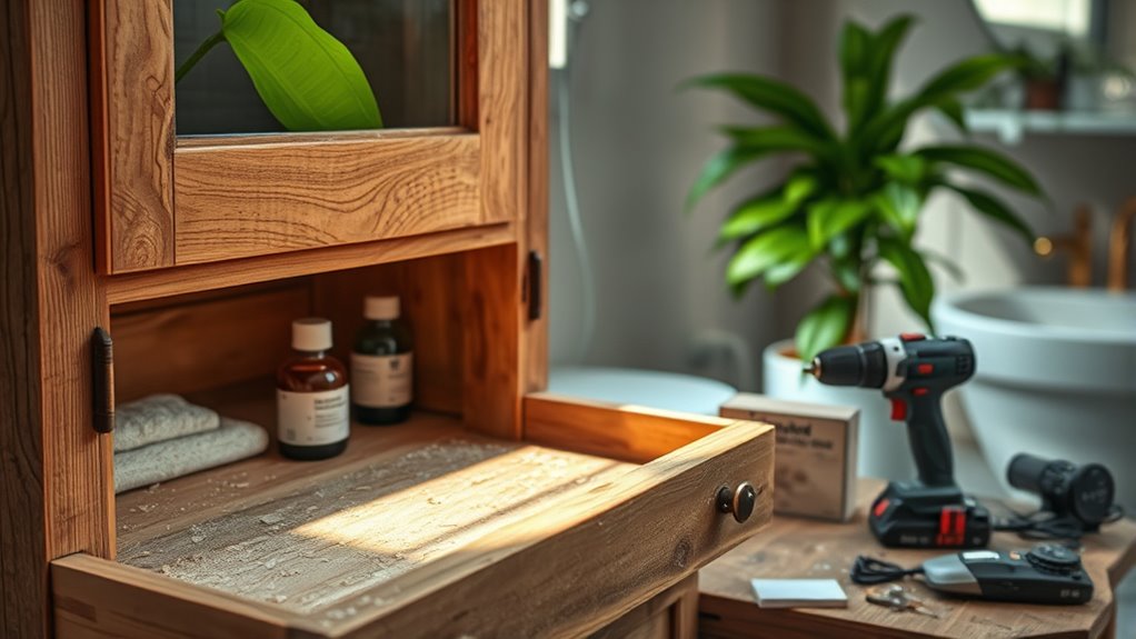 spa cabinet renovation project