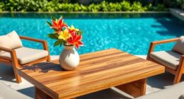 stylish durable poolside tables