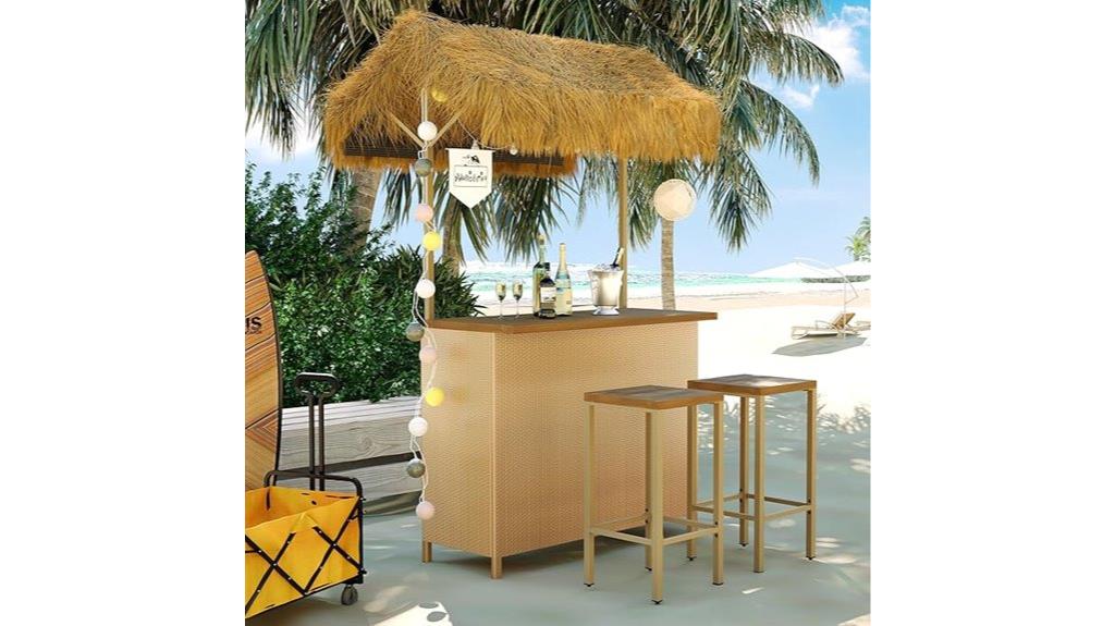 tiki bar and stools