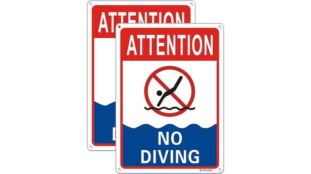 two pool no diving signs