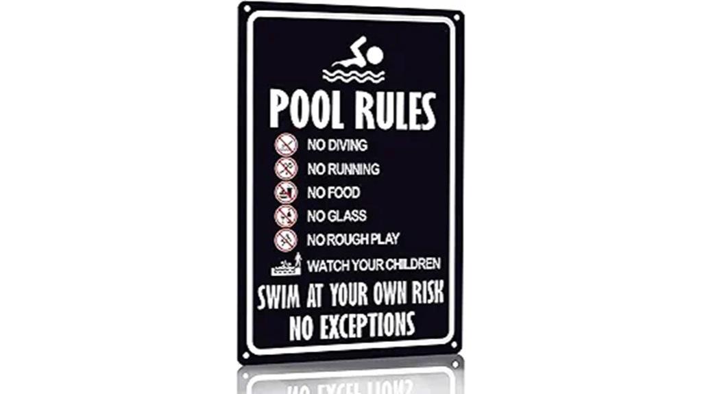 vintage pool warning sign
