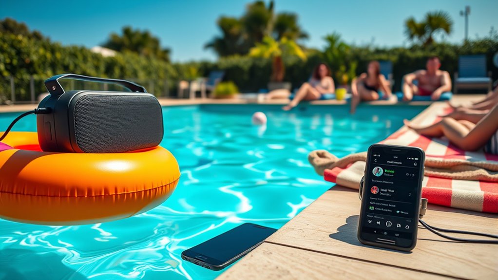 waterproof portable poolside sound