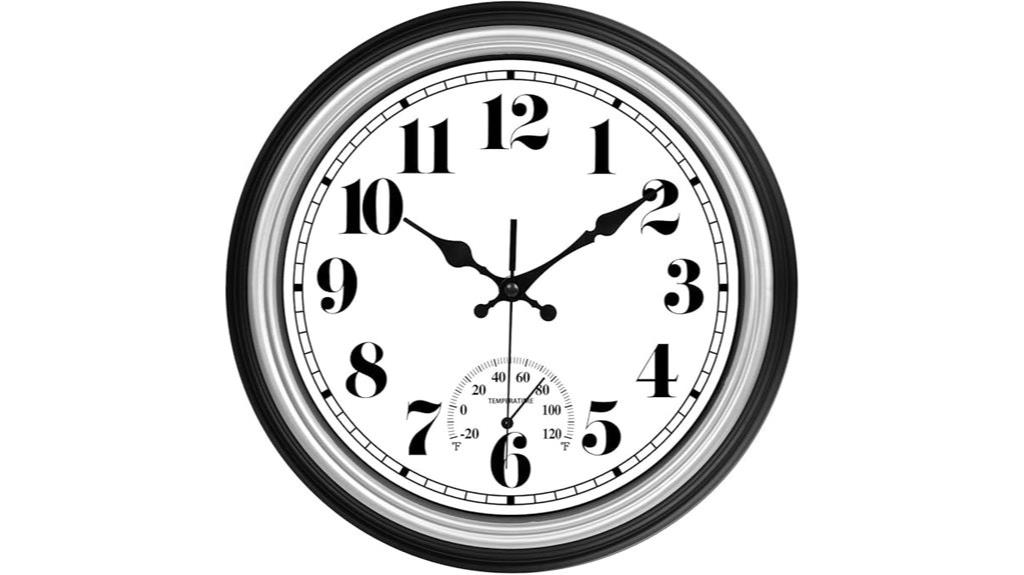 waterproof wall clock with thermometer