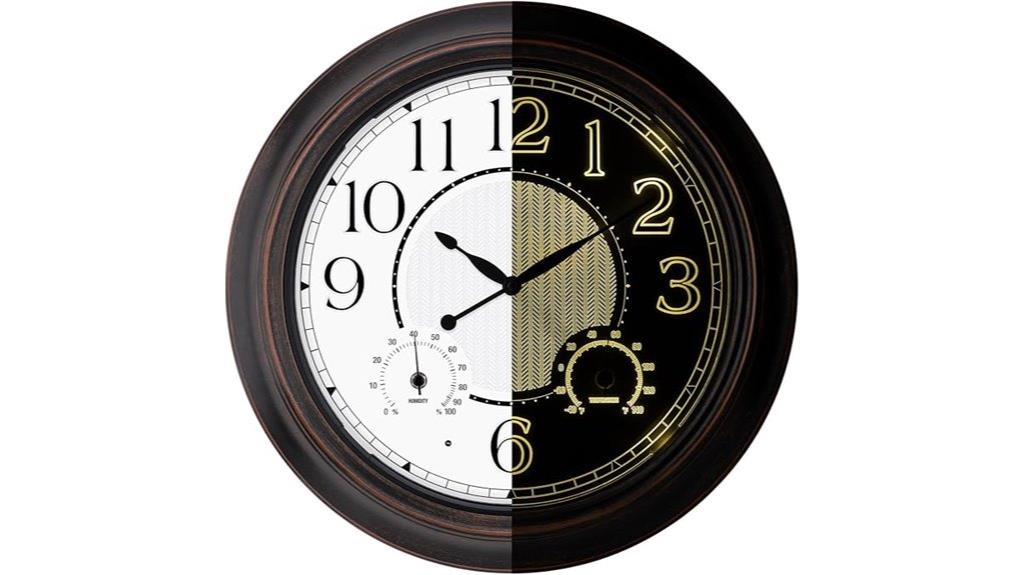 waterproof wall clock with thermometer