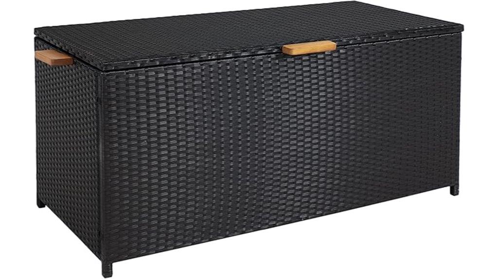 weather resistant wicker storage box