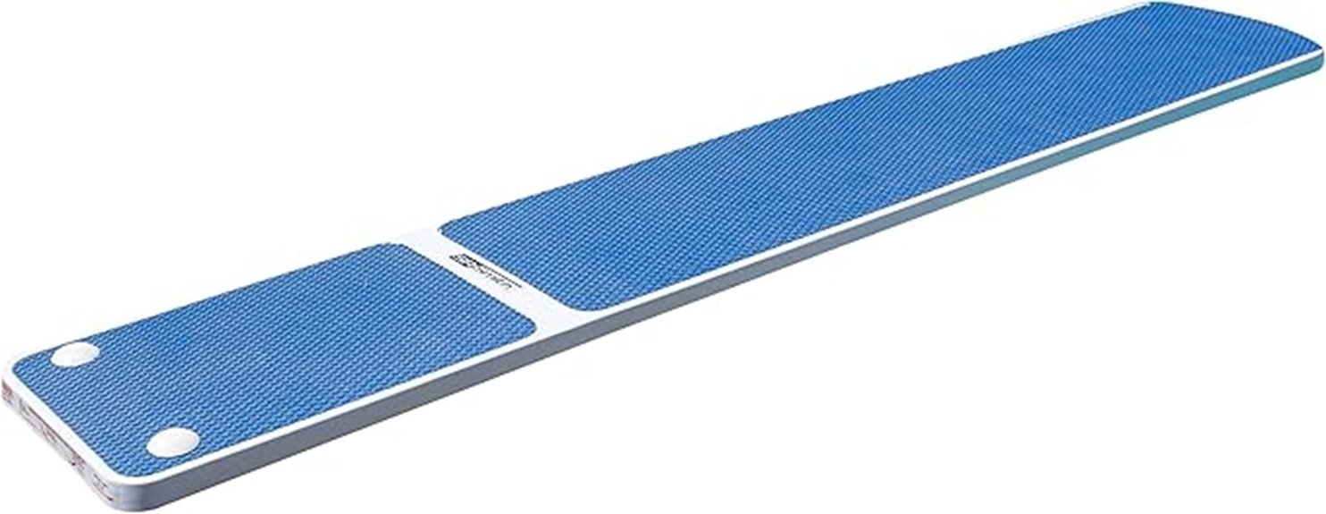 white and blue diving board
