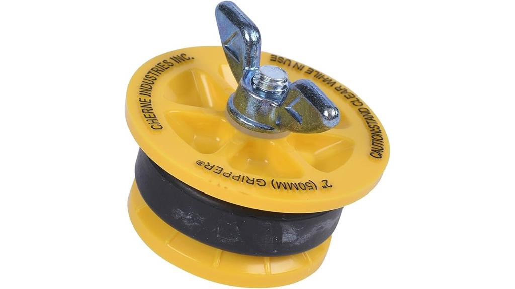 yellow cherne mechanical test plug
