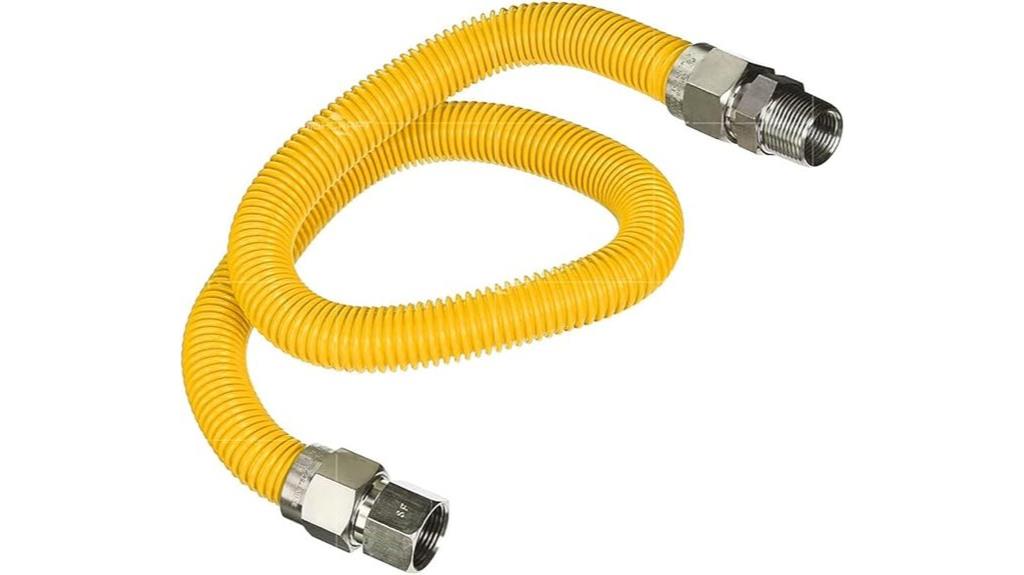 yellow steel gas hose