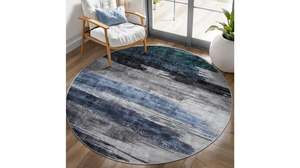 4 foot round washable rug