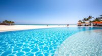 beach style infinity pool entry