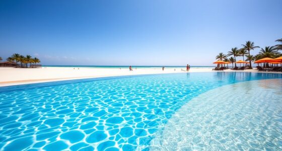 beach style infinity pool entry