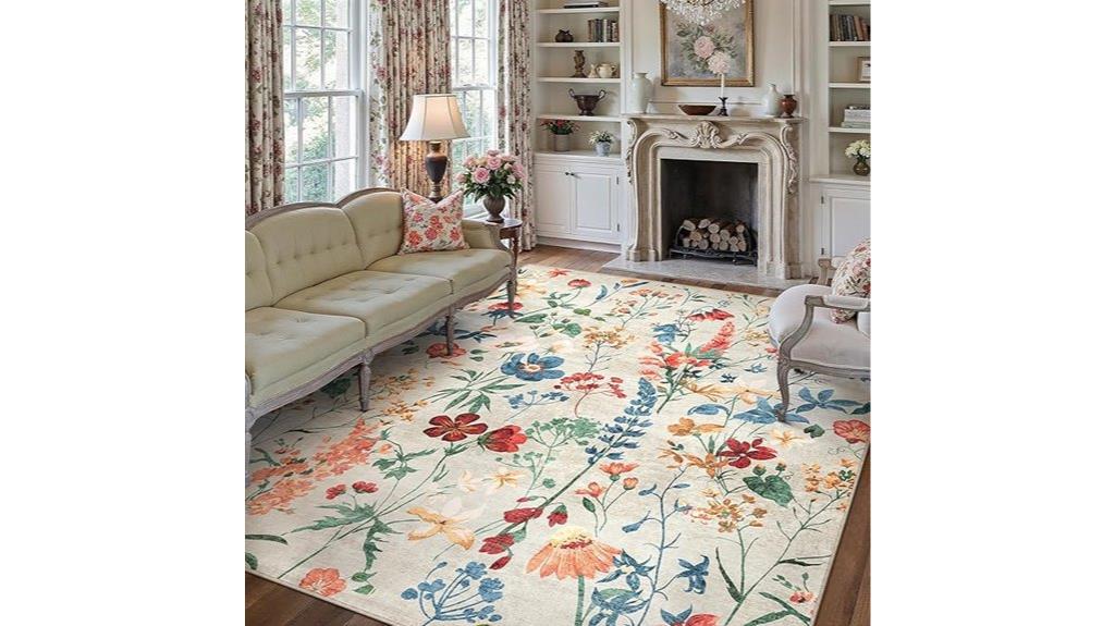 beige floral 8x10 rug