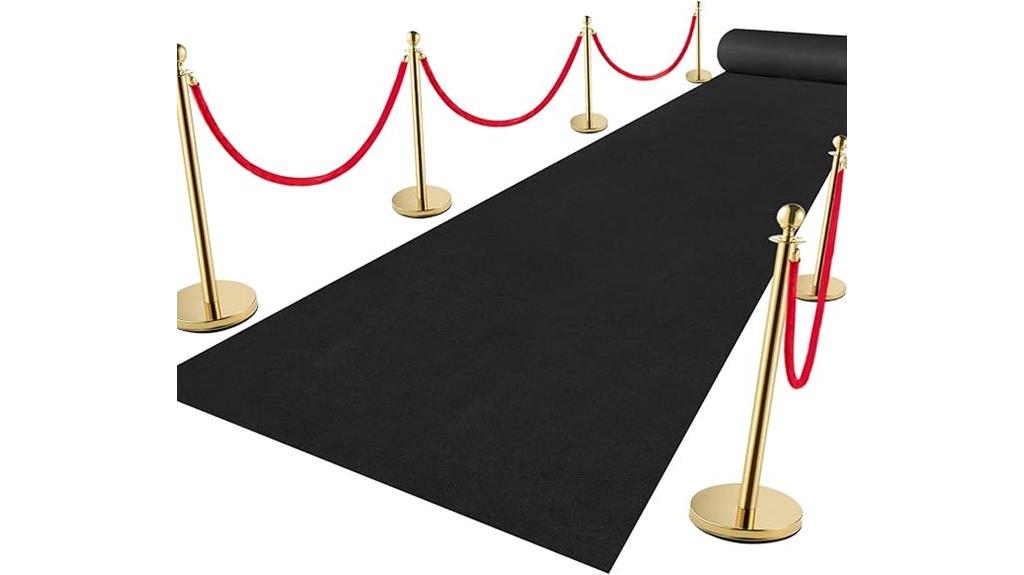 black event aisle runner