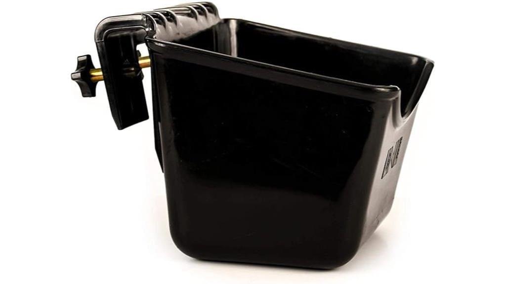 black lockable feed bucket