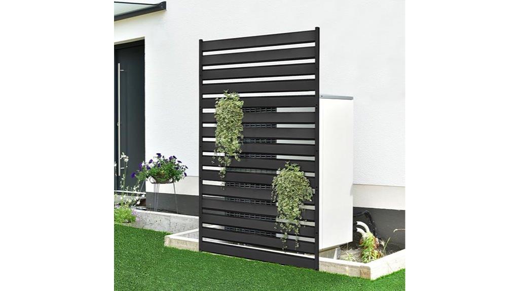 black outdoor fence panels