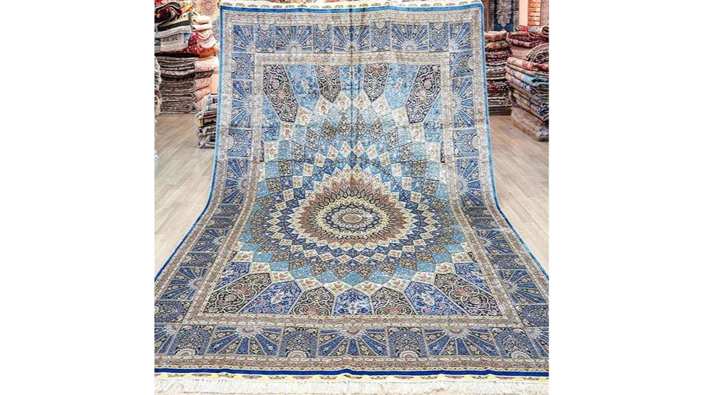 blue hand knotted rug
