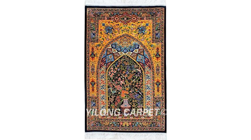 blue handmade silk rugs