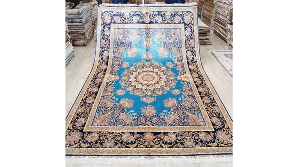 blue handwoven oriental rug