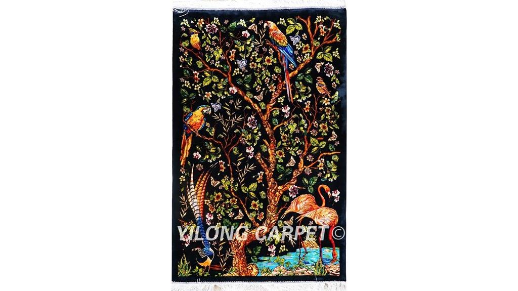 blue silk prayer rug