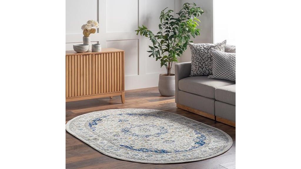 blue vintage paisley rug